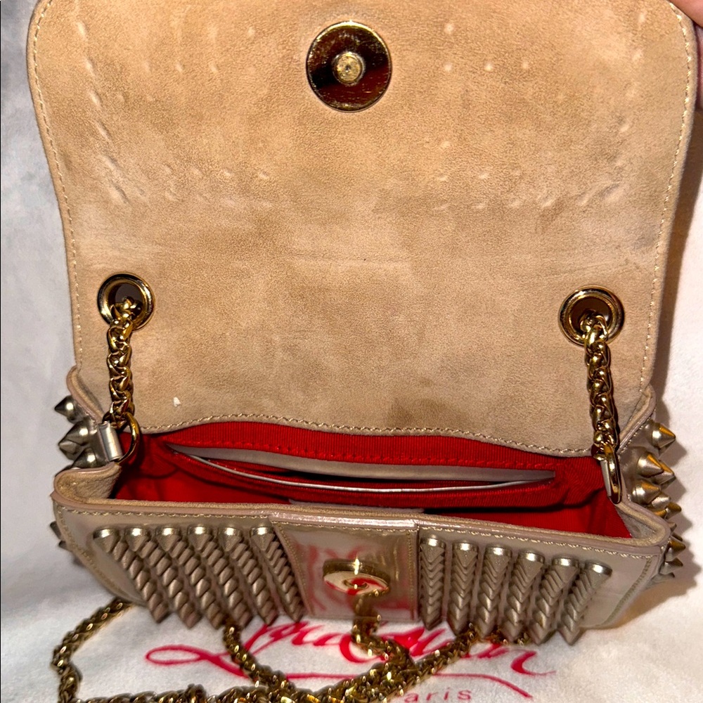 Christian Louboutin Gold Studded Bag - Picture 14 of 16